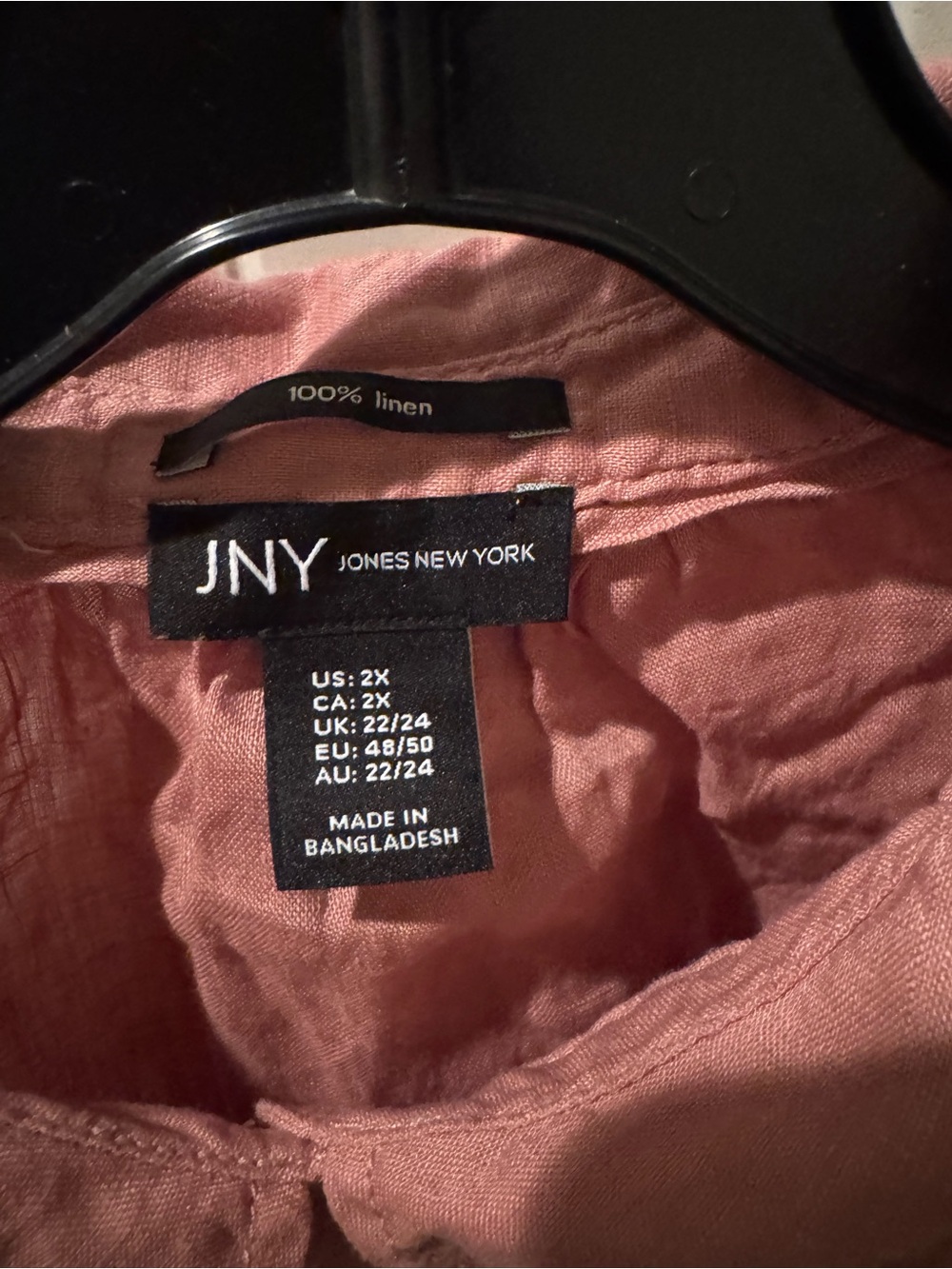 Jones New York Linen Button-Up Top in Rose - Picture 3 of 3